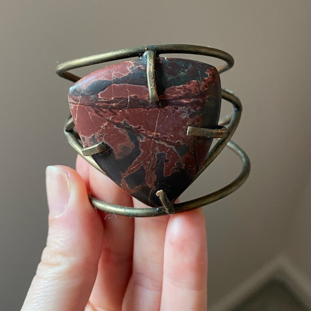 Free People metal and stone cuff bracelet